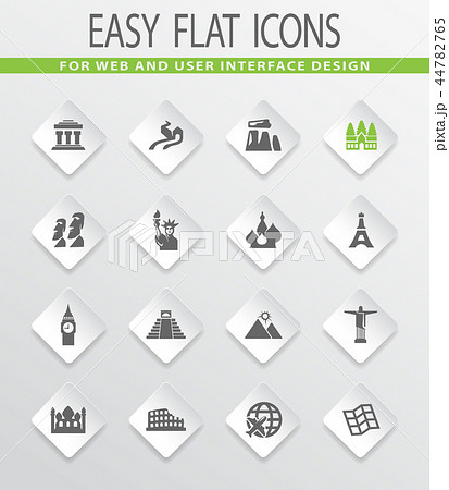 Travel and Wonders icons set Travel and Wonders icons set 44782765