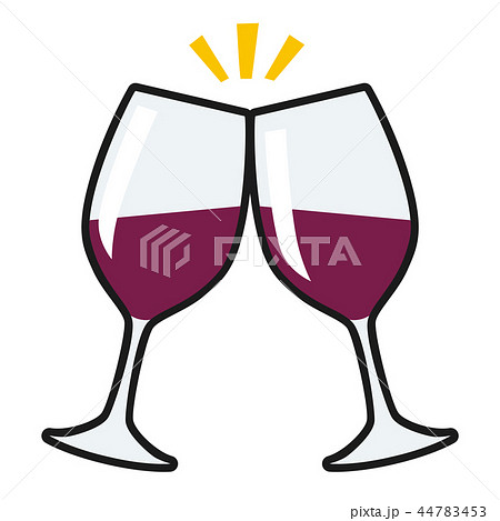 ワインのイラスト ワイングラスで乾杯をしているイラスト のイラスト素材 44783453 Pixta