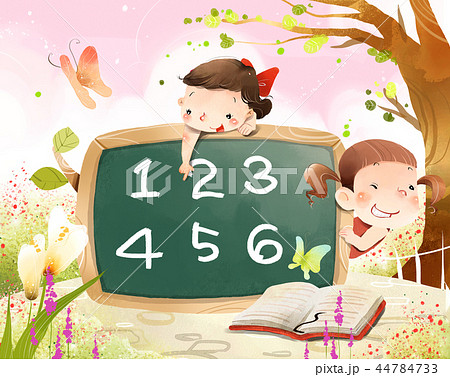 子供 数字 勉強のイラスト素材