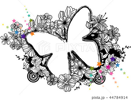 花 蝶 シルエットのイラスト素材 44784914 Pixta