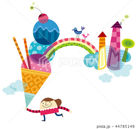 アイスクリーム 笑顔 微笑 44785149