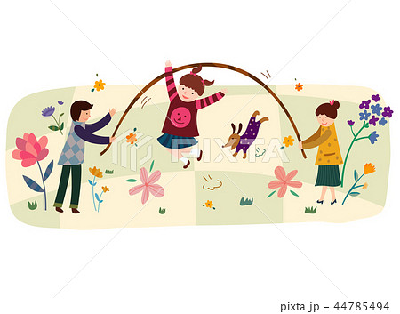 家族 ファミリー 縄跳び 44785494