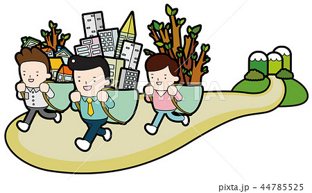 イラスト 道路 木 44785525