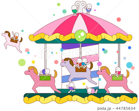 イラスト 乗馬 回転 44785634