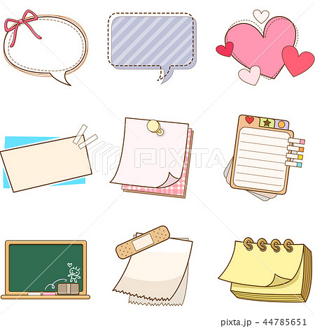 イラスト ポストイット 手帳のイラスト素材