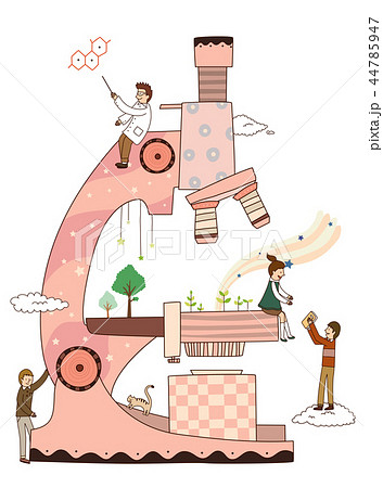 教育 顕微鏡 科学のイラスト素材