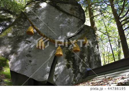 山梨県山中湖村 【石割神社】 御神体の大岩 44786195