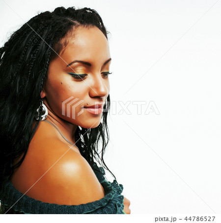 young pretty african american woman isolated on white background 44786527