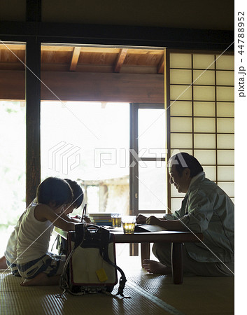 夏休みの宿題をする男の子 夏休みの宿題をする男の子 44788952