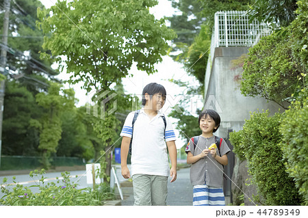 通学途中の小学生 通学途中の小学生 44789349