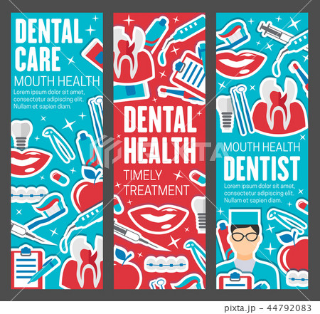 Dentistry banners, doctor and dental care tools Dentistry banners, doctor and dental care tools 44792083