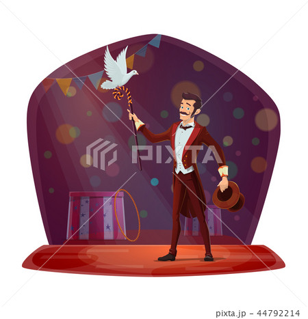 Magician or illusionist performing tricks 44792214