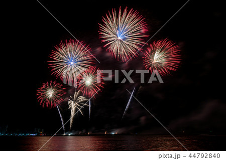 Colorful fireworks of various colors at night 44792840