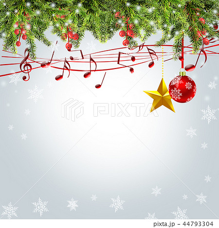 クリスマス音楽 クリスマスツリー クリスマス クリスマス背景 雪の結晶 雪 結晶 のイラスト素材