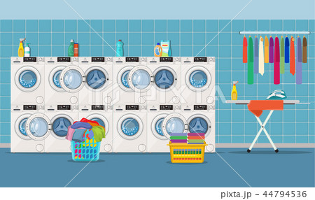 Laundry room interior with washing machine, Laundry room interior with washing machine, 44794536