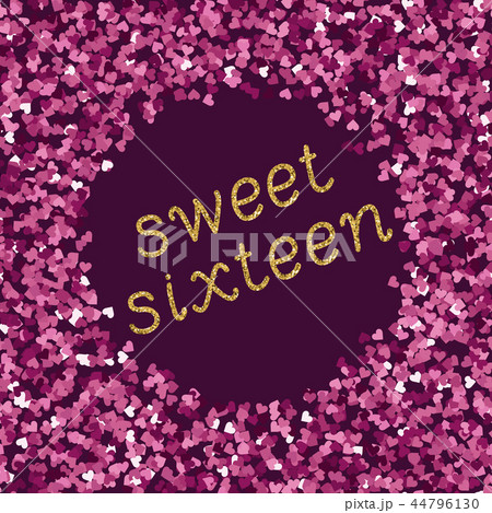 Bright magenta pink glitter texture whith glittering text sweet sixteen Bright magenta pink glitter texture whith glittering text sweet sixteen 44796130
