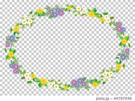 Floral Oval Frame North Pole African Dzi Stock Illustration