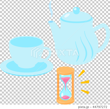 Tea set and hourglass 44797272