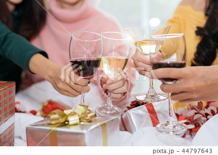 Hands of people celebrating New year party 44797643