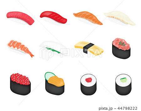寿司のイラスト素材 44798222 Pixta