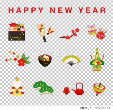 正月料理 年賀状 イラストセット 44798453