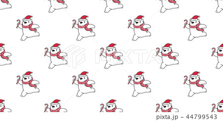 Bear seamless pattern vector Polar Bear Christmas  44799543