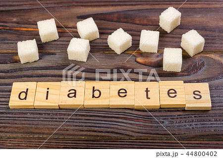 Diabetes block wooden letters with Refined sugar 44800402
