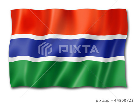 Gambian flag isolated on white 44800723