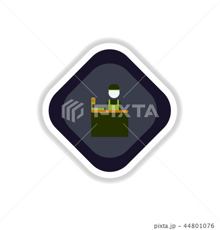paper sticker on white background seller of movie tickets 44801076