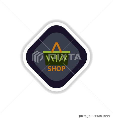 paper sticker on white background basket shop paper sticker on white background basket shop 44801099