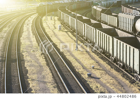 Empty railway cars for transportation  44802486