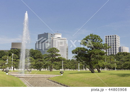 東京　迎賓館　赤坂離宮の庭園から見るホテル群 44803908