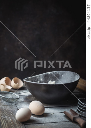 Baking ingredients with bowl 44804137
