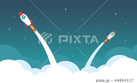 Rocket are flying on the sky. Business concept 44804317