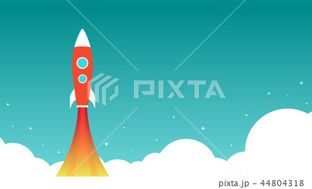 Rocket is flying on the sky. Business concept Rocket is flying on the sky. Business concept 44804318