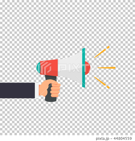 Businessman holding the bullhorn or megaphone Businessman holding the bullhorn or megaphone 44804559