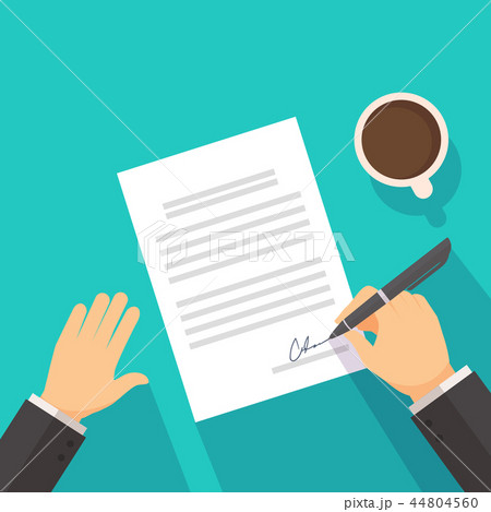 Businessman signing on the contract agreement Businessman signing on the contract agreement 44804560