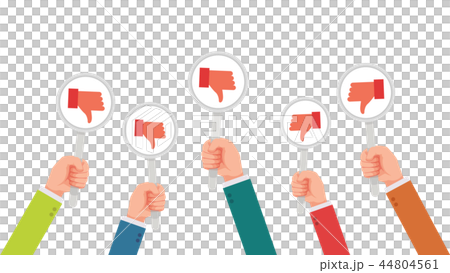 Hands of businessman with disagree or dislike sign 44804561
