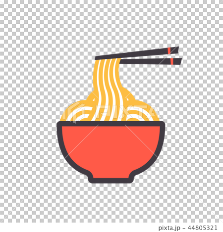 Illustration of a Bowl of Noodles with Chopsticks Illustration of a Bowl of Noodles with Chopsticks 44805321