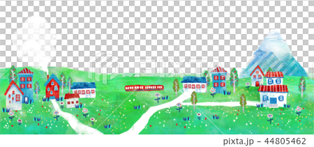 Town line, town line, illustration landscape, countryside Town line, town line, illustration landscape, countryside 44805462
