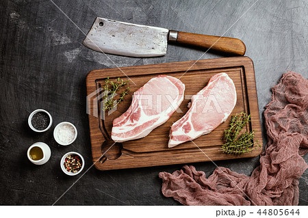 Raw pork steak Raw pork steak 44805644
