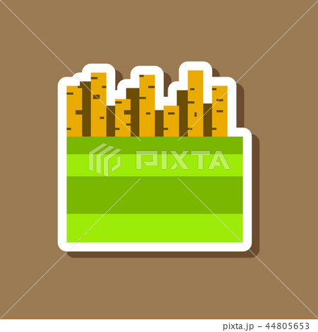 paper sticker on stylish background French fries 44805653