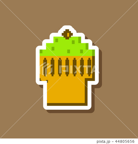 paper sticker on stylish background fruit muffin 44805656