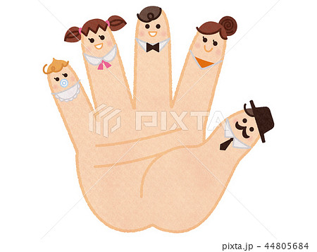 指に描いた家族のイラスト素材