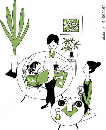 家族団らん　ツートンカラー 44806160