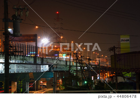 <夜景>　立体交差　陸橋　高架　高架下　 44806478