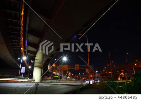 <夜景>　立体交差　陸橋　高架　高架下　 44806485