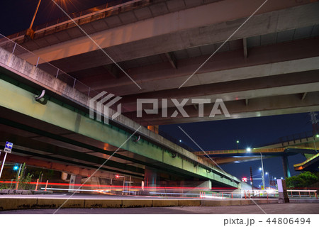 <夜景>　立体交差　陸橋　高架　高架下　 44806494