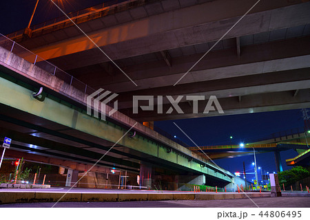 <夜景>　立体交差　陸橋　高架　高架下　 44806495