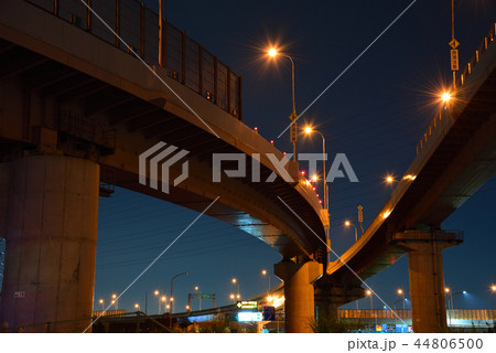 <夜景>　立体交差　陸橋　高架　高架下　 44806500